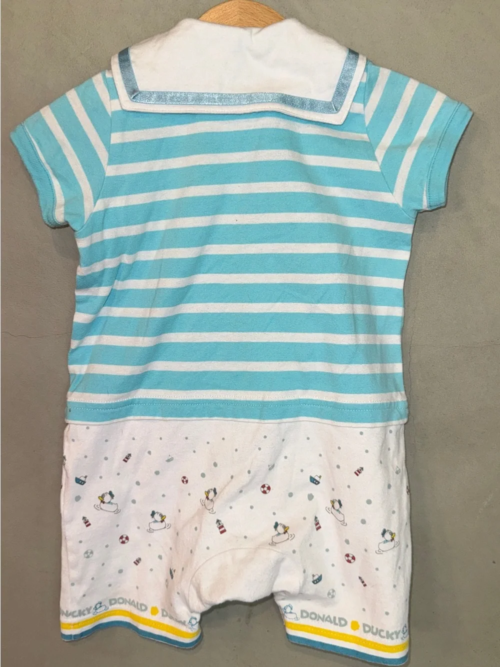 HTF Disney Tokyo Resort Donald Duck romper size 80 approx 12 months